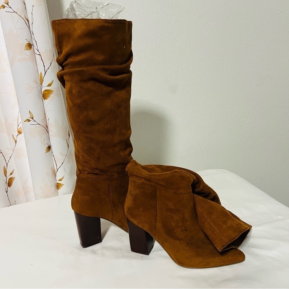 Steve Madden Women’s Size 5.5M Brown Heeled Boots with Slouchy Suede Design - Picture 9 of 11